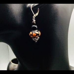 European Style Glass Silver Core Beads Earrings